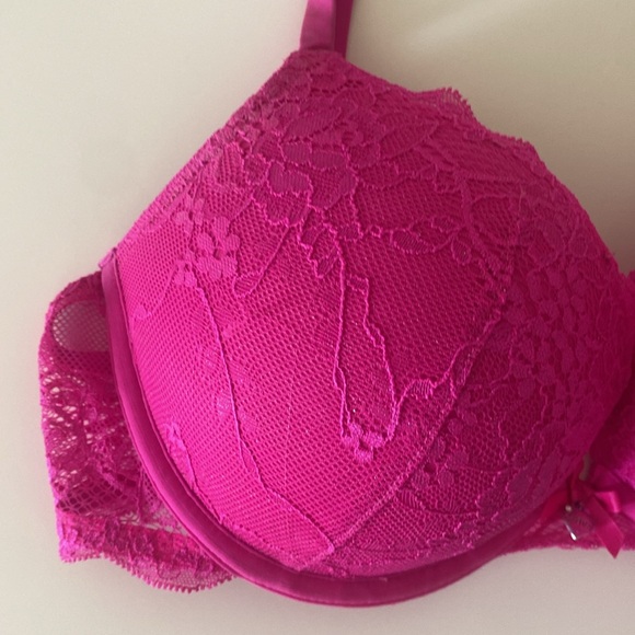 La Senza Bra Push Up Pink Lace Neon Sparkle Size - Picture 9 of 17